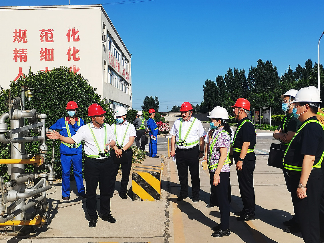 5月26日，國務(wù)院安委會綜合檢查組魏麗萍（右四）一行，在河北省、保定市、徐水區(qū)有關(guān)領(lǐng)導(dǎo)陪同下，前往河北新洋豐督導(dǎo)檢查安全生產(chǎn)相關(guān)工作，該公司總經(jīng)理周文乾（左二）熱情接待。.jpg